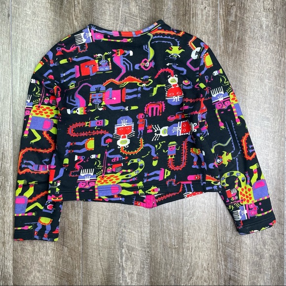 United Colors of Benetton Abstract Colorful Snap Button Sweatshirt Size Small - Picture 6 of 13